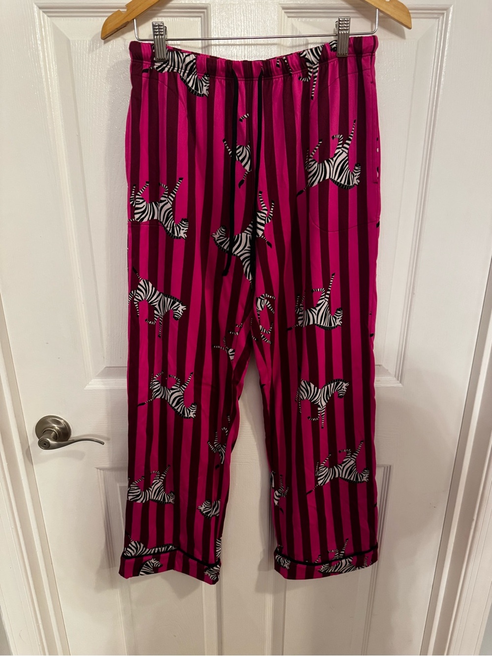 Zebra-Print Magenta Stripe Pajama Set - Relaxed Two-Piece - Picture 3 of 6